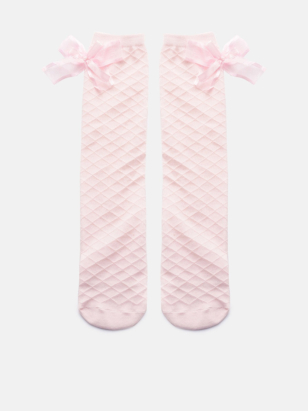 

EL REGALO Girls Patterned Knee-Length Socks, Pink