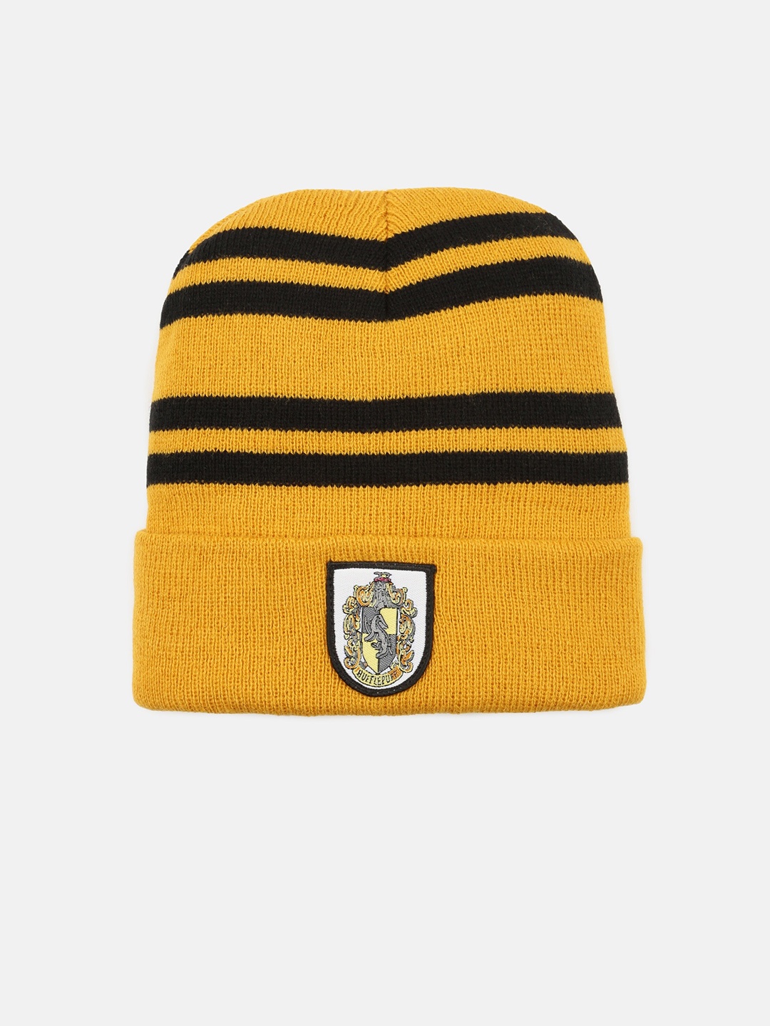 

EL REGALO Printed Woolen Beanie, Yellow