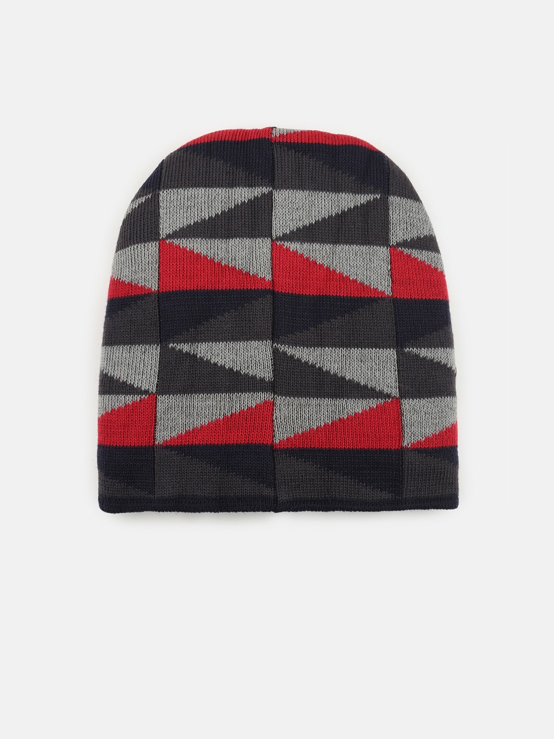 

EL REGALO Printed Woolen Beanie, Red