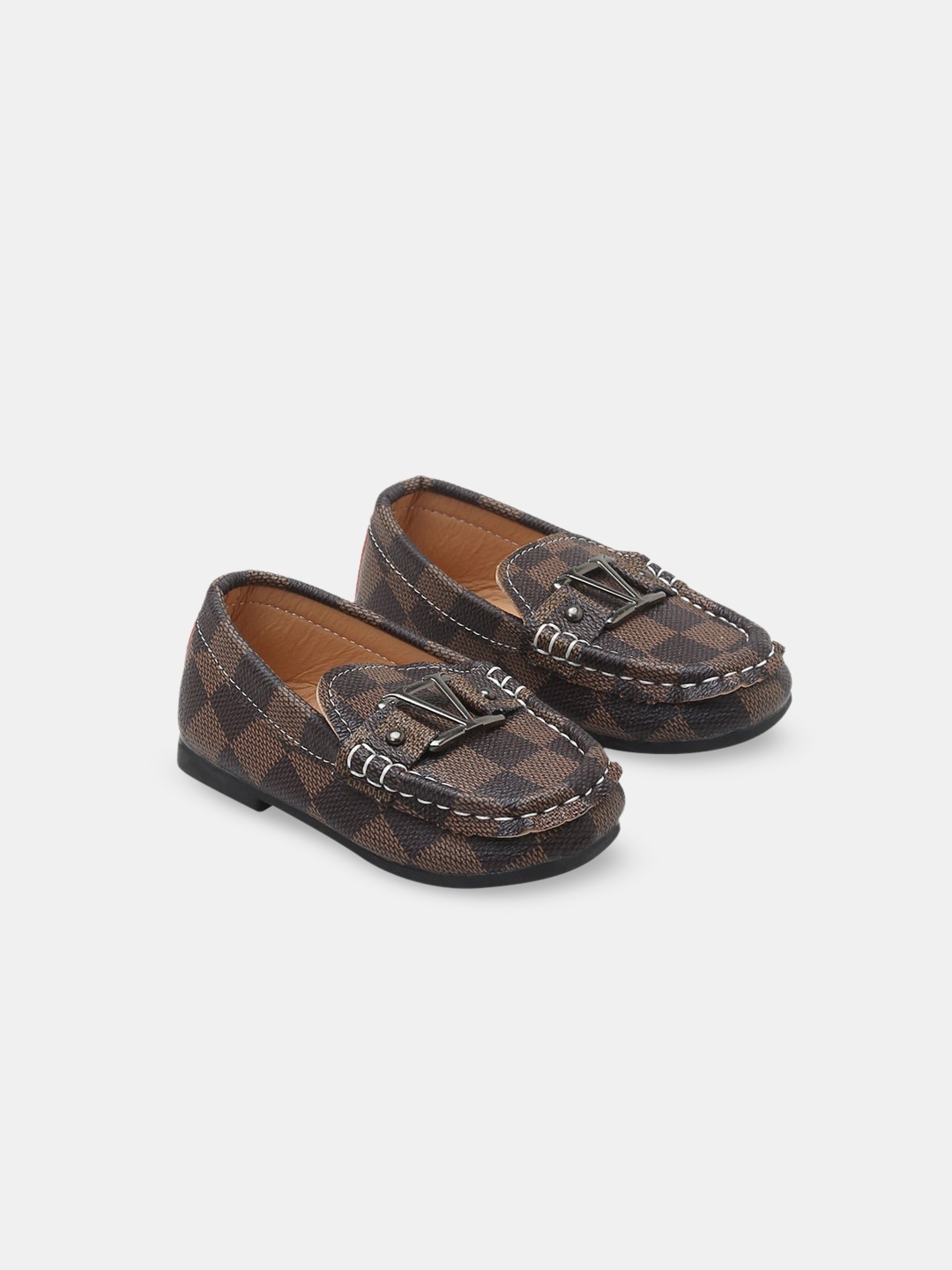 

Hopscotch Boys Printed Loafers, Brown