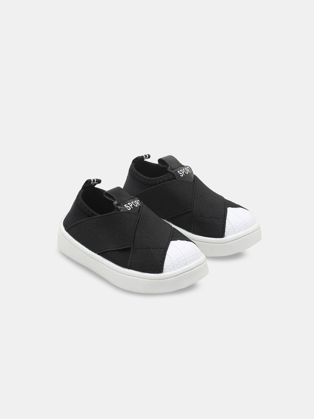 

Hopscotch Boys Solid Slip-On Sneakers, Black
