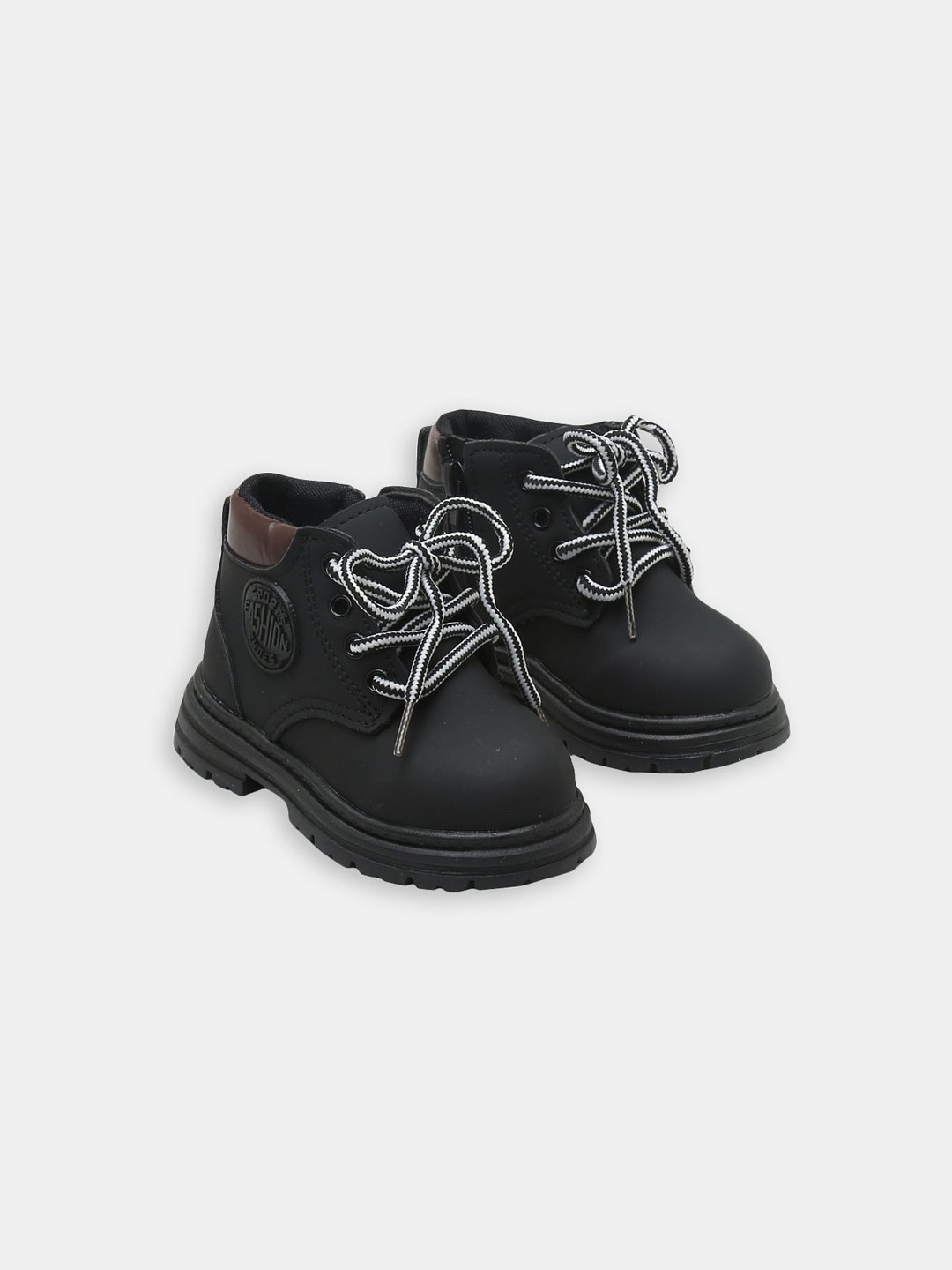 

Hopscotch Boys Ankle Length Lace-Up Boots, Black