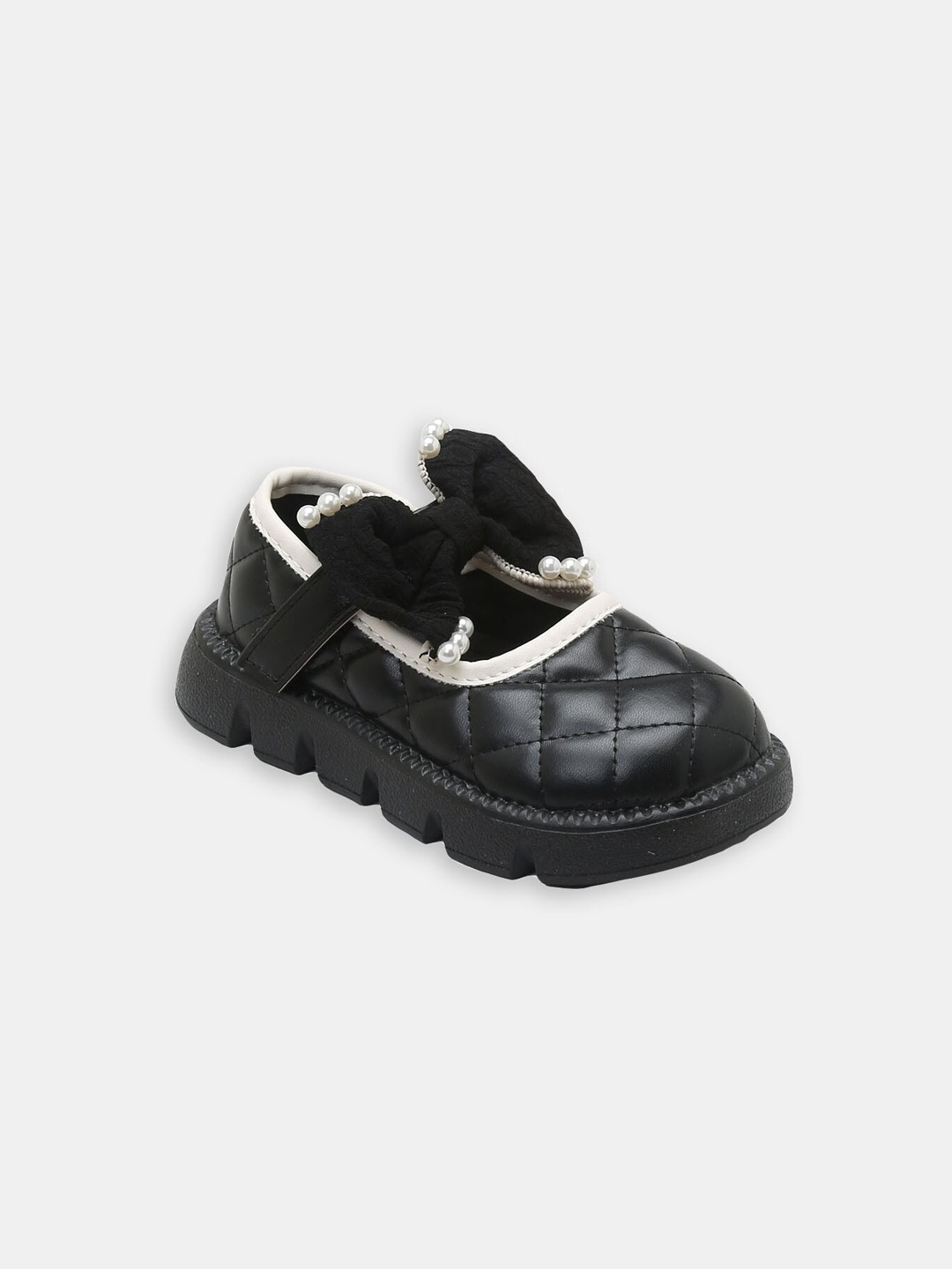 

Hopscotch Girls Textured Ballerinas With Bows, Black