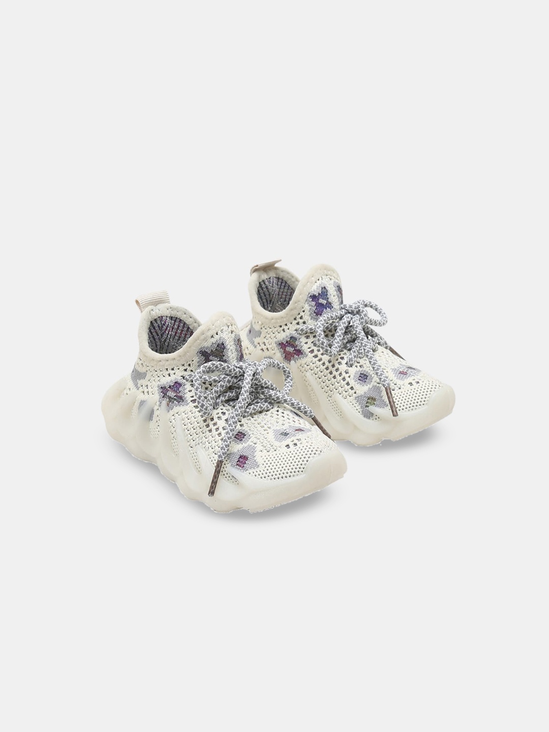 

Hopscotch Kids Beige Woven Design Sneakers