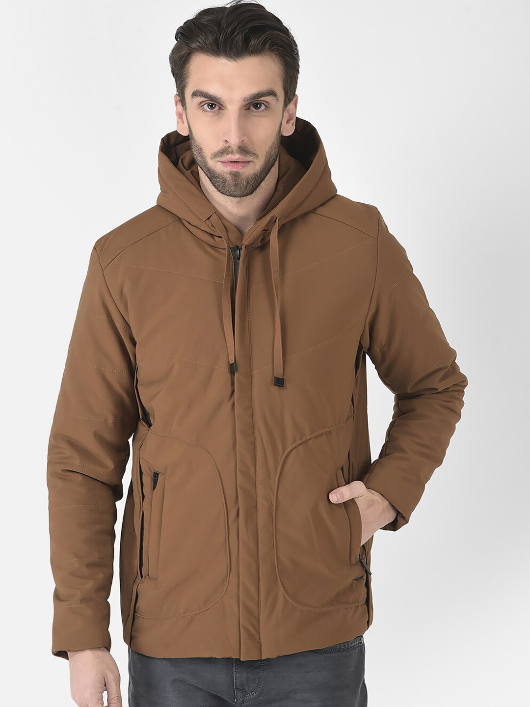 

Crimsoune Club Men Open Front Jacket, Tan