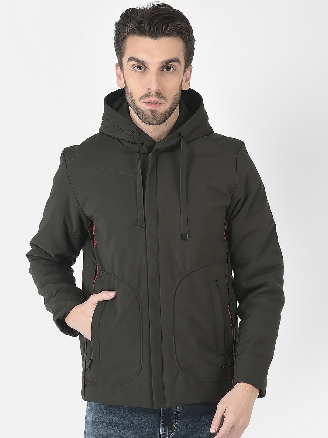 

Crimsoune Club Men Padded Jacket with Patchwork, Olive