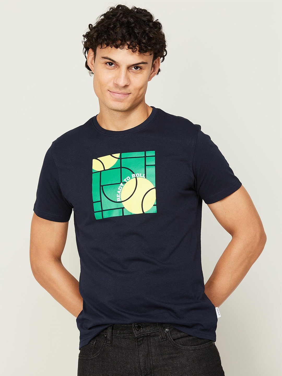 

Fame Forever by Lifestyle Men Printed Cotton T-shirt, Navy blue