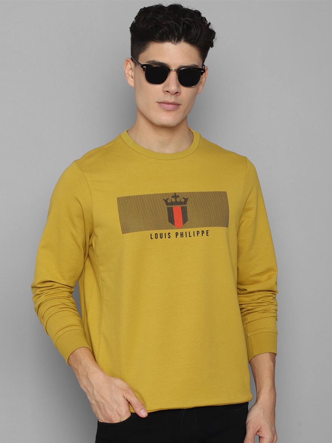 

Louis Philippe Sport Men Cotton Printed Sweatshirt, Yellow