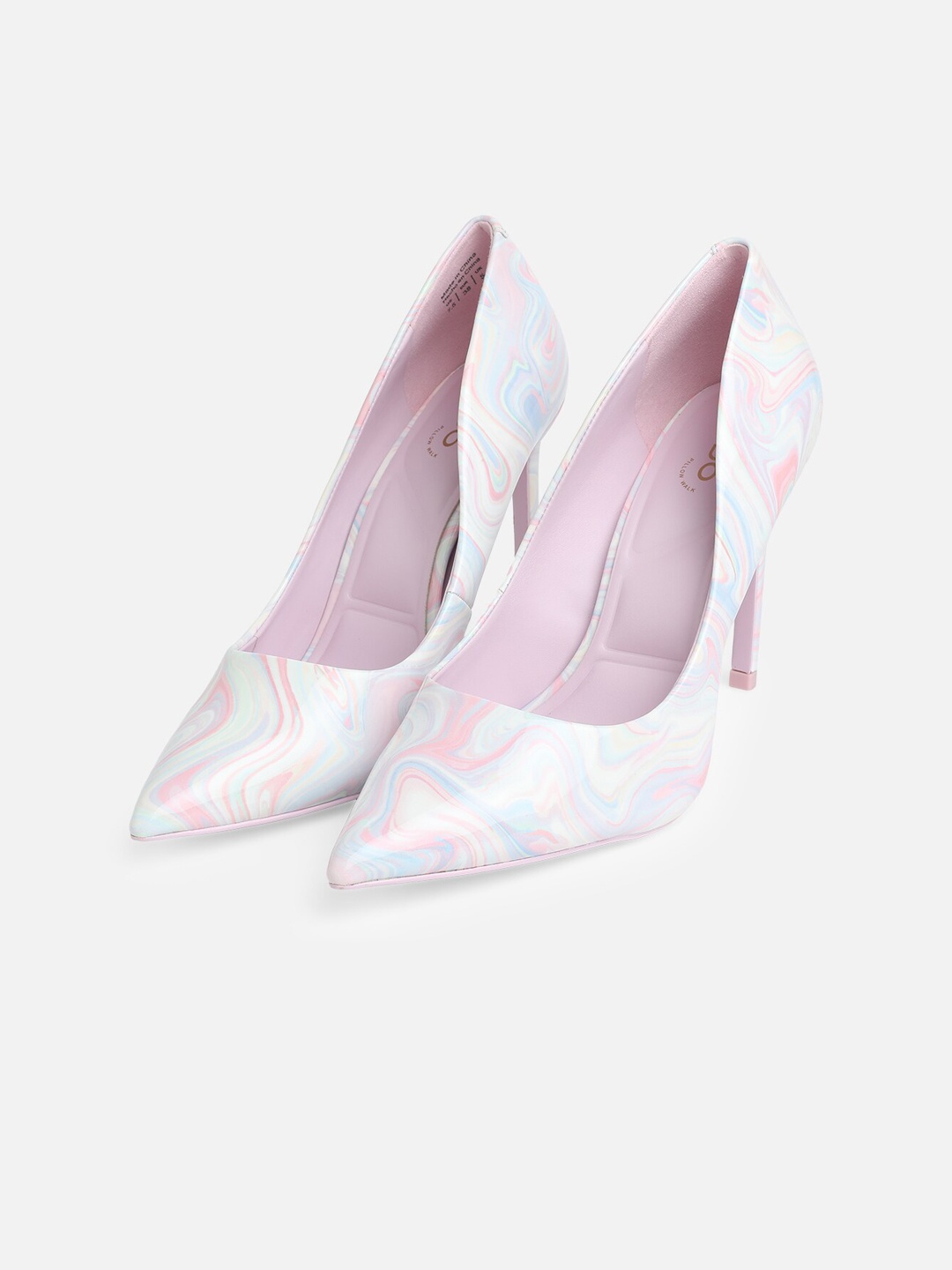 

ALDO Printed Pointed Toe Stiletto Pumps Heels, White