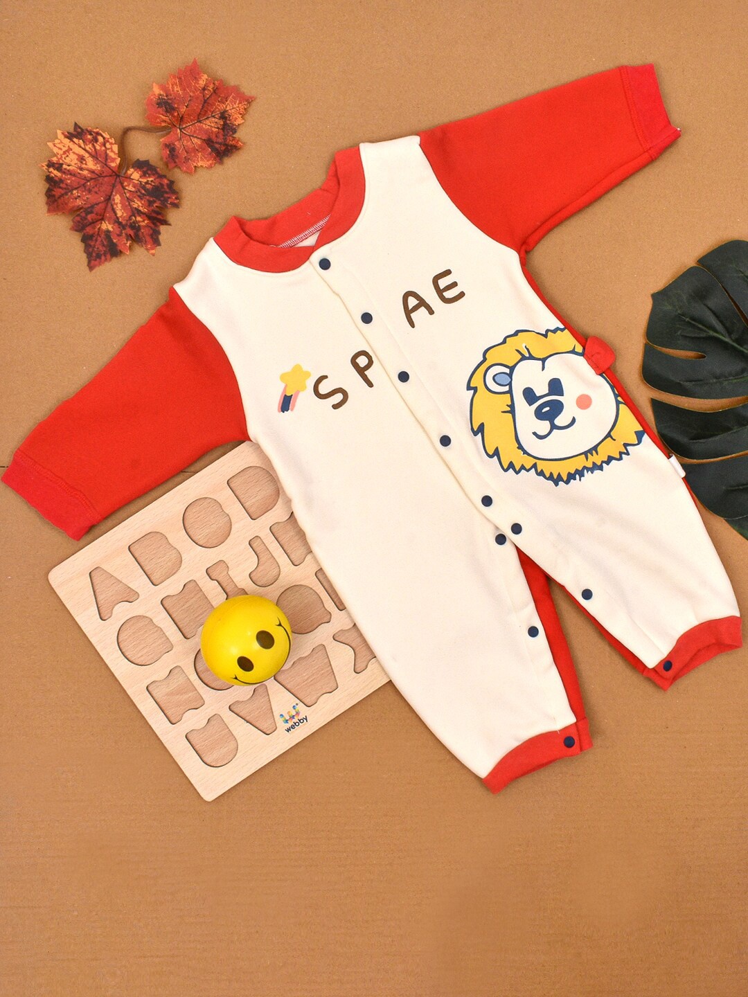 

Moms Home Infant Kids Pack of 2 Printed Organic Cotton Rompers, White