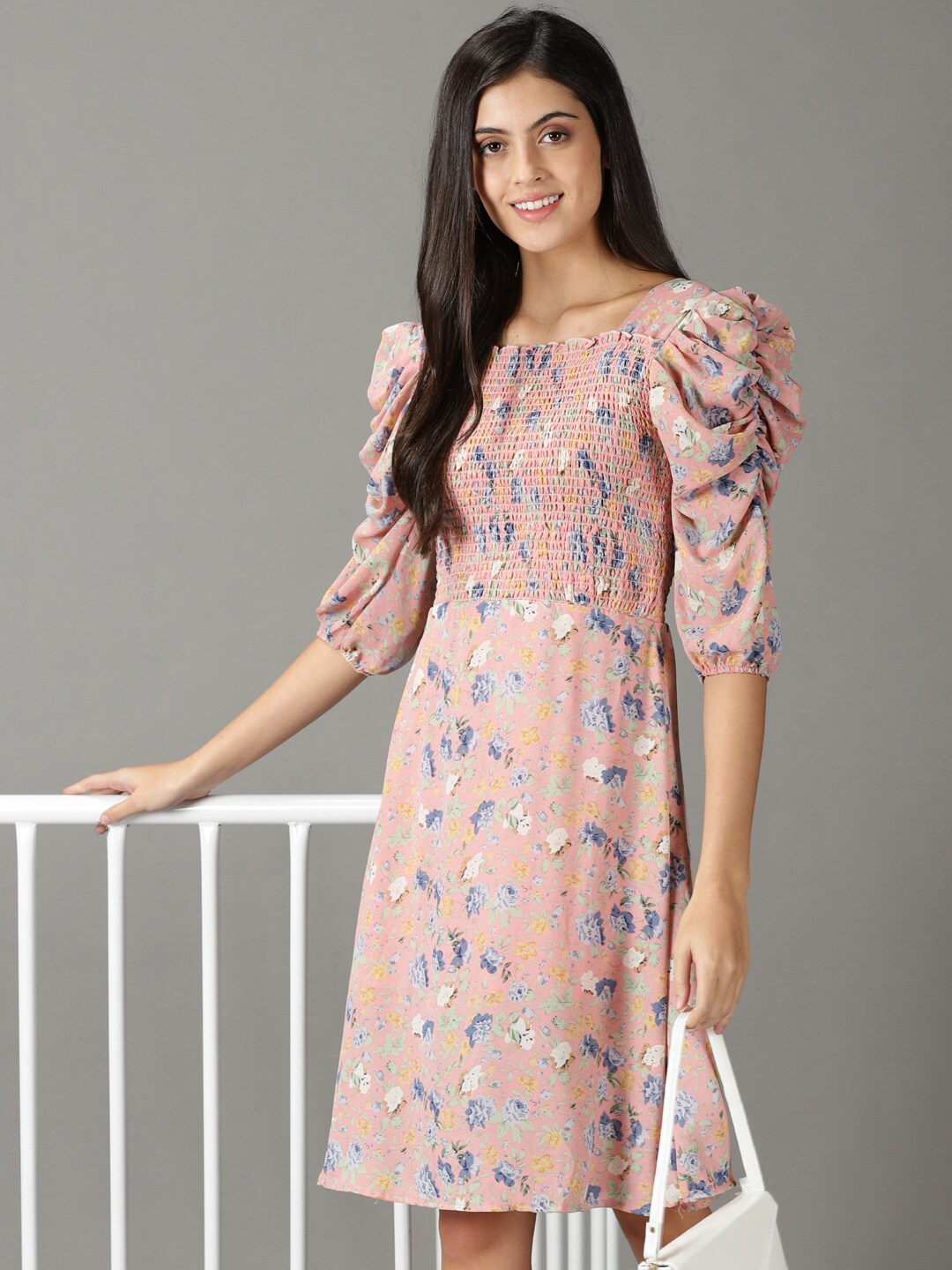 

SHOWOFF Floral Chiffon A-Line Dress, Pink