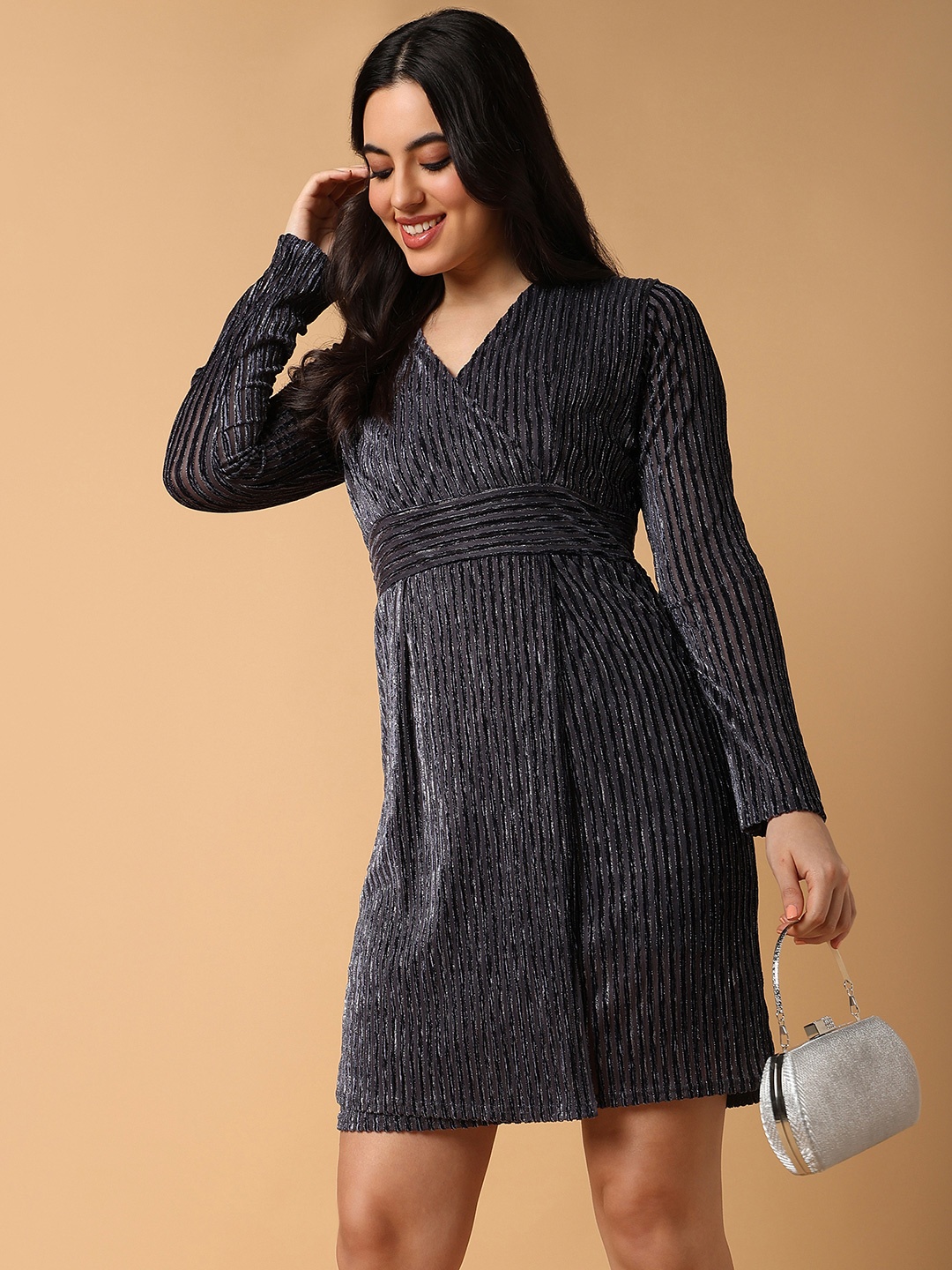

SHOWOFF Striped Sheath Dress, Grey