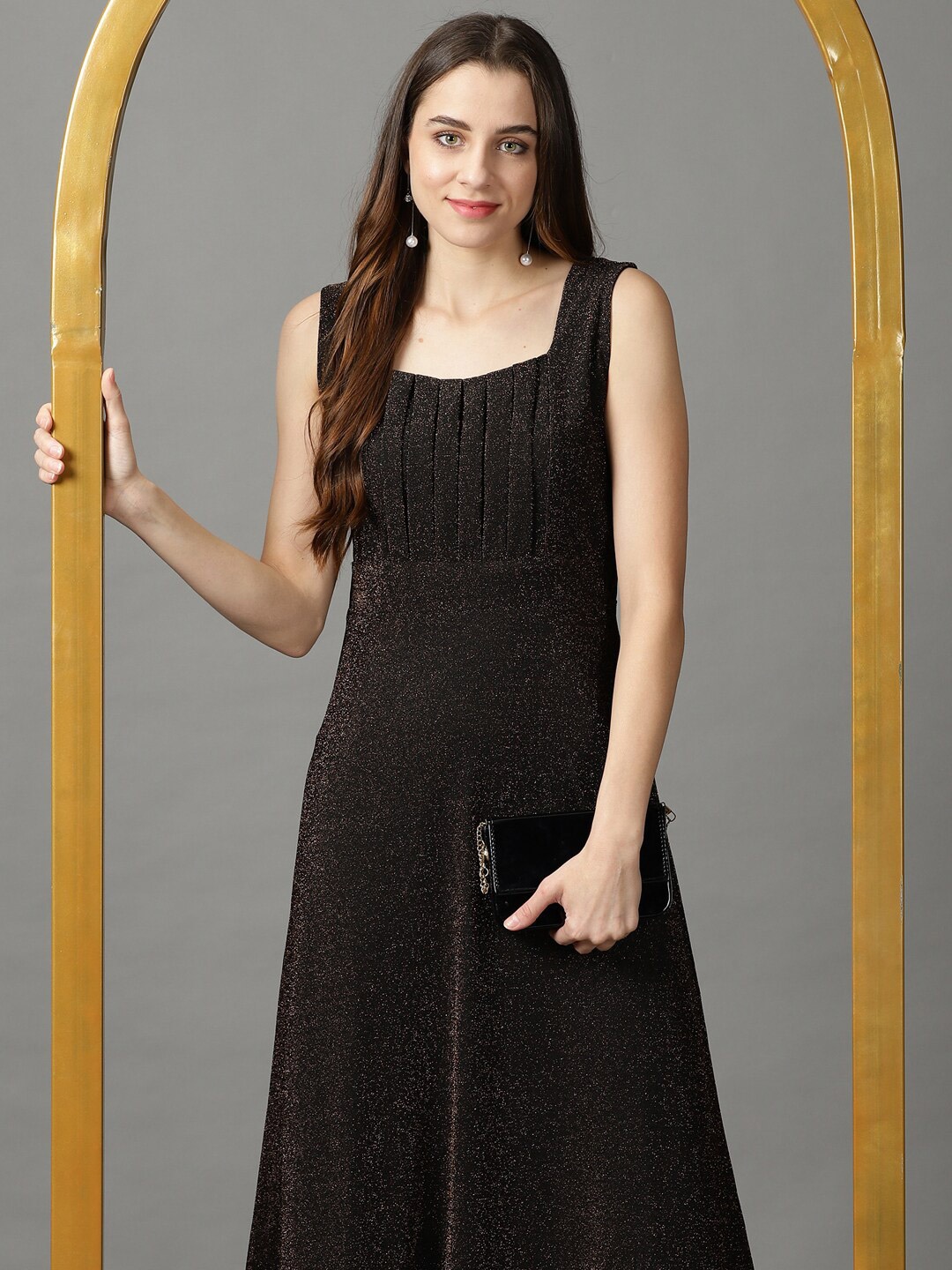 

SHOWOFF Square Neck Maxi Dress, Bronze