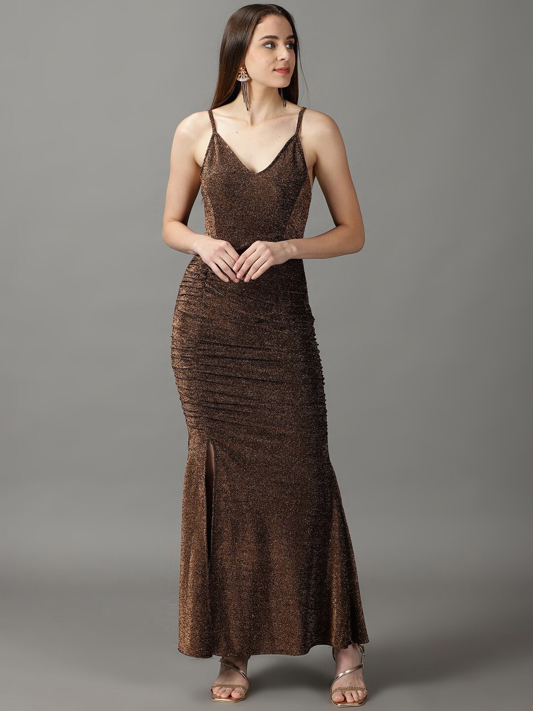 

SHOWOFF Embellished Bodycon Maxi Dress, Gold