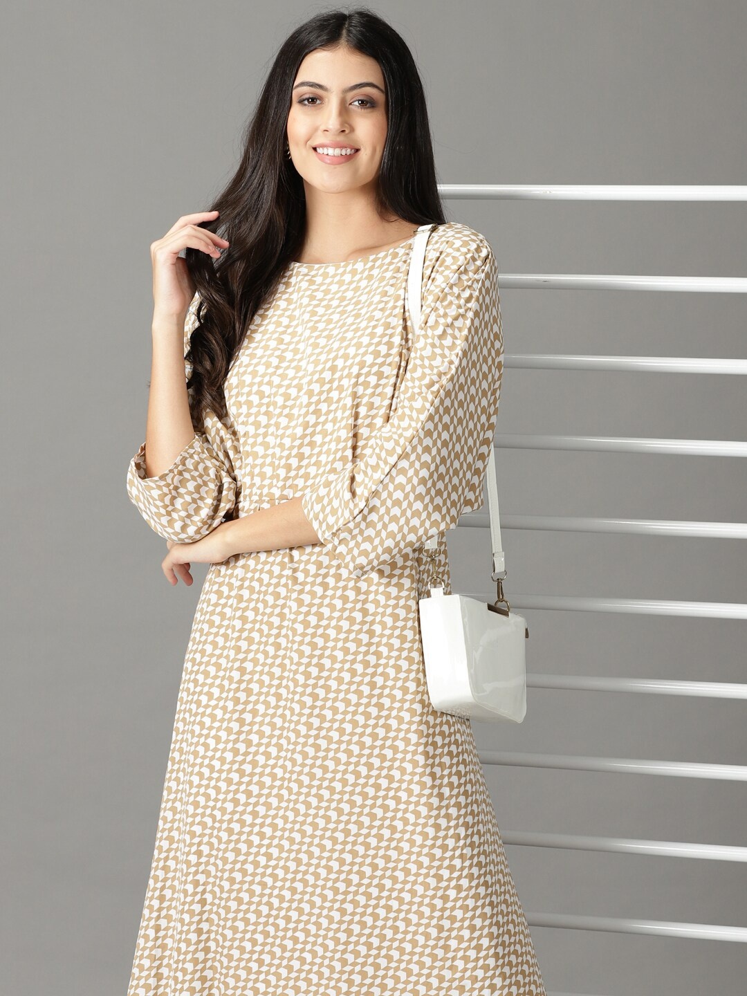 

SHOWOFF Kimono Sleeve Maxi Dress, Beige
