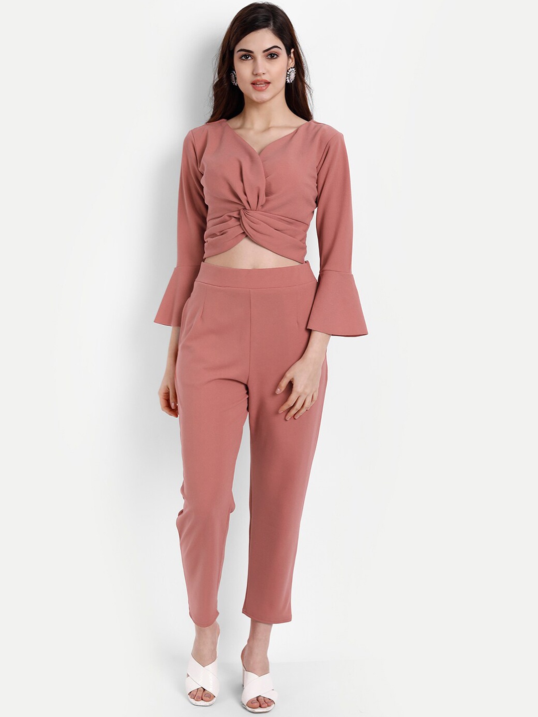 

BROADSTAR Women Top With Trousers Co-Ords, Pink