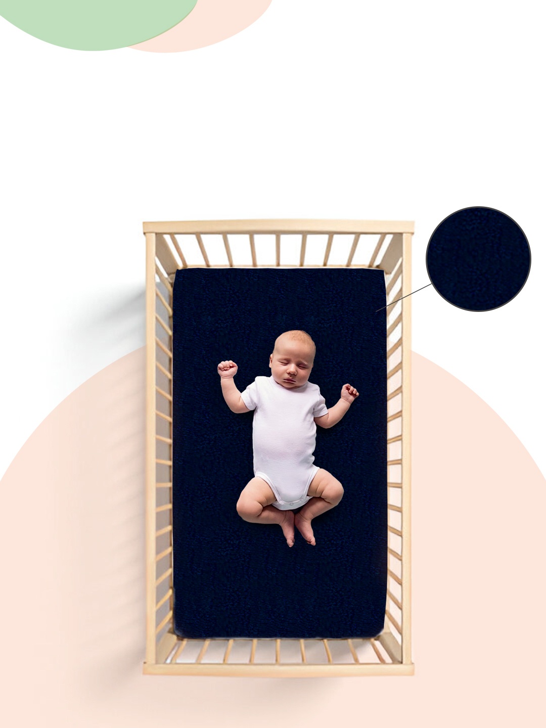

OyO Baby Blue Waterproof Baby Dry Sheet Polycotton Mattress Protector, Navy blue