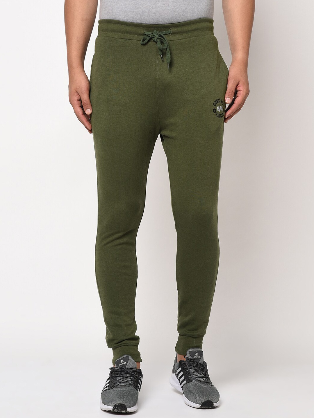 

Duke Men Slim Fit Cotton Track Pants, Olive
