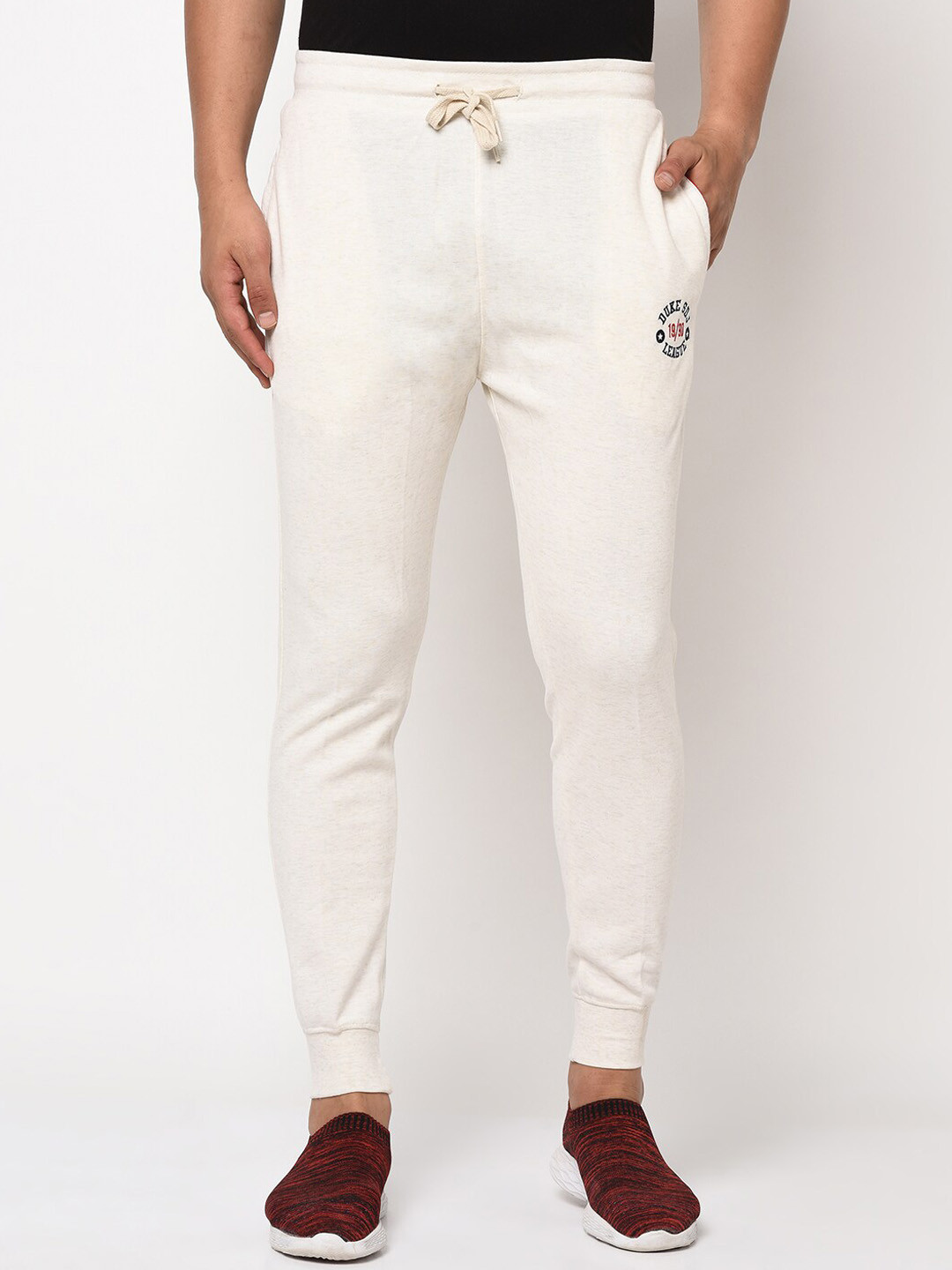 

Duke Men Cotton Slim-Fit Joggers, Cream
