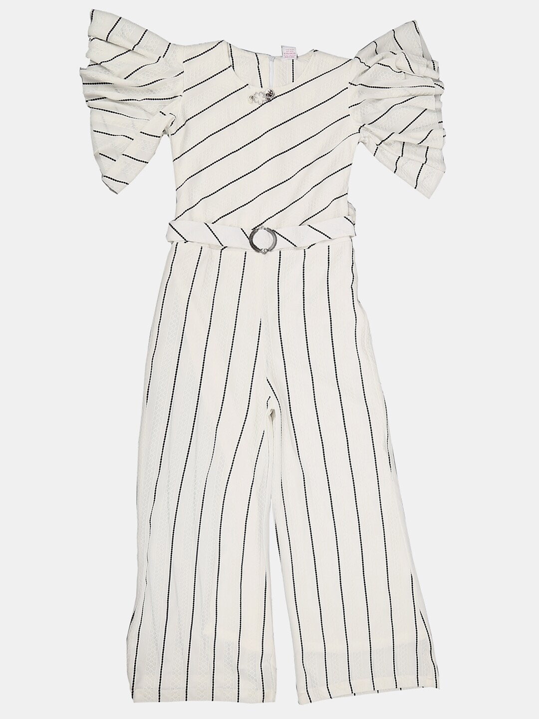 

V-Mart Striped Round Neck Cotton Dress, White