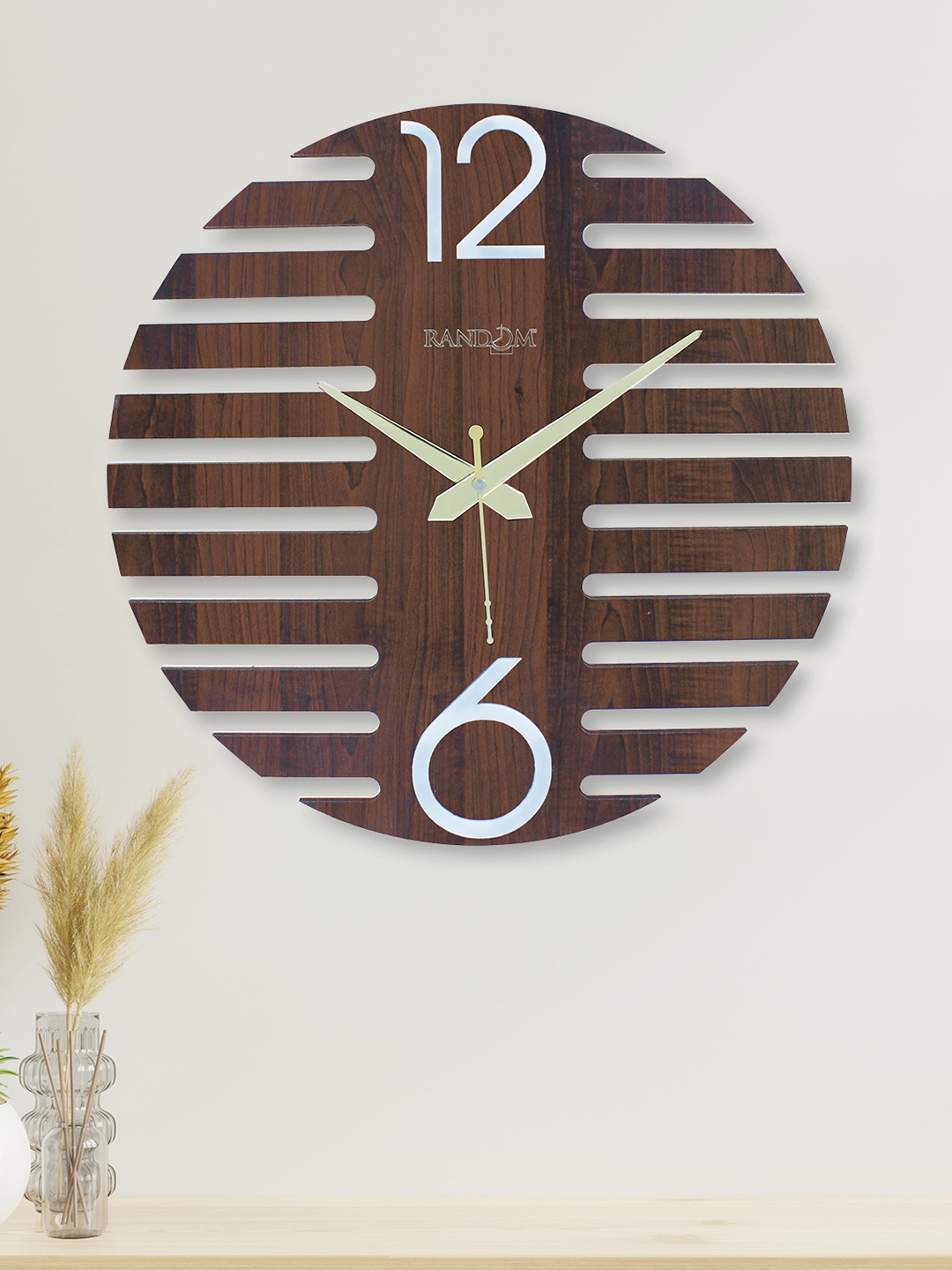 

RANDOM Brown & White Contemporary Wall Clock