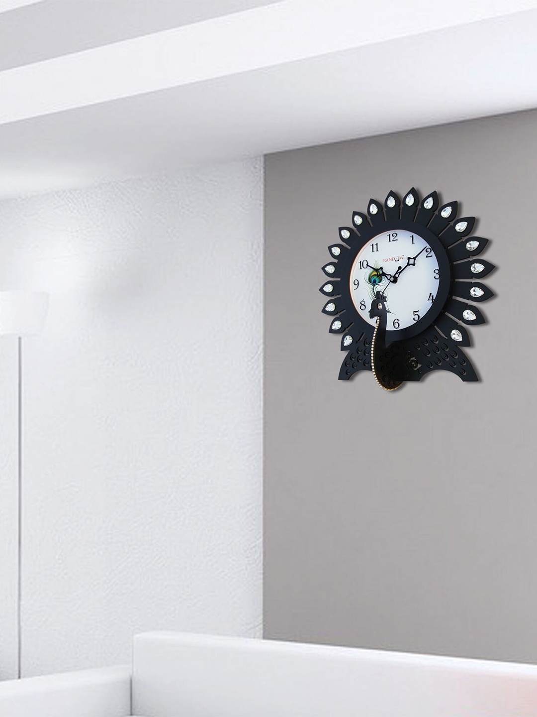 

RANDOM Black & White Embellished Bird Shaped Contemporary Wall Clock