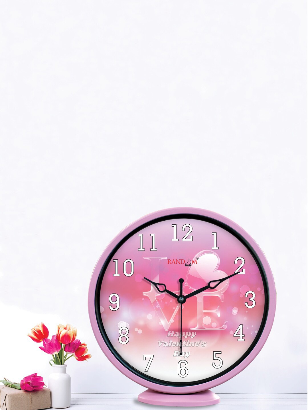 

RANDOM Valentine Pink Printed Contemporary Wall Clock