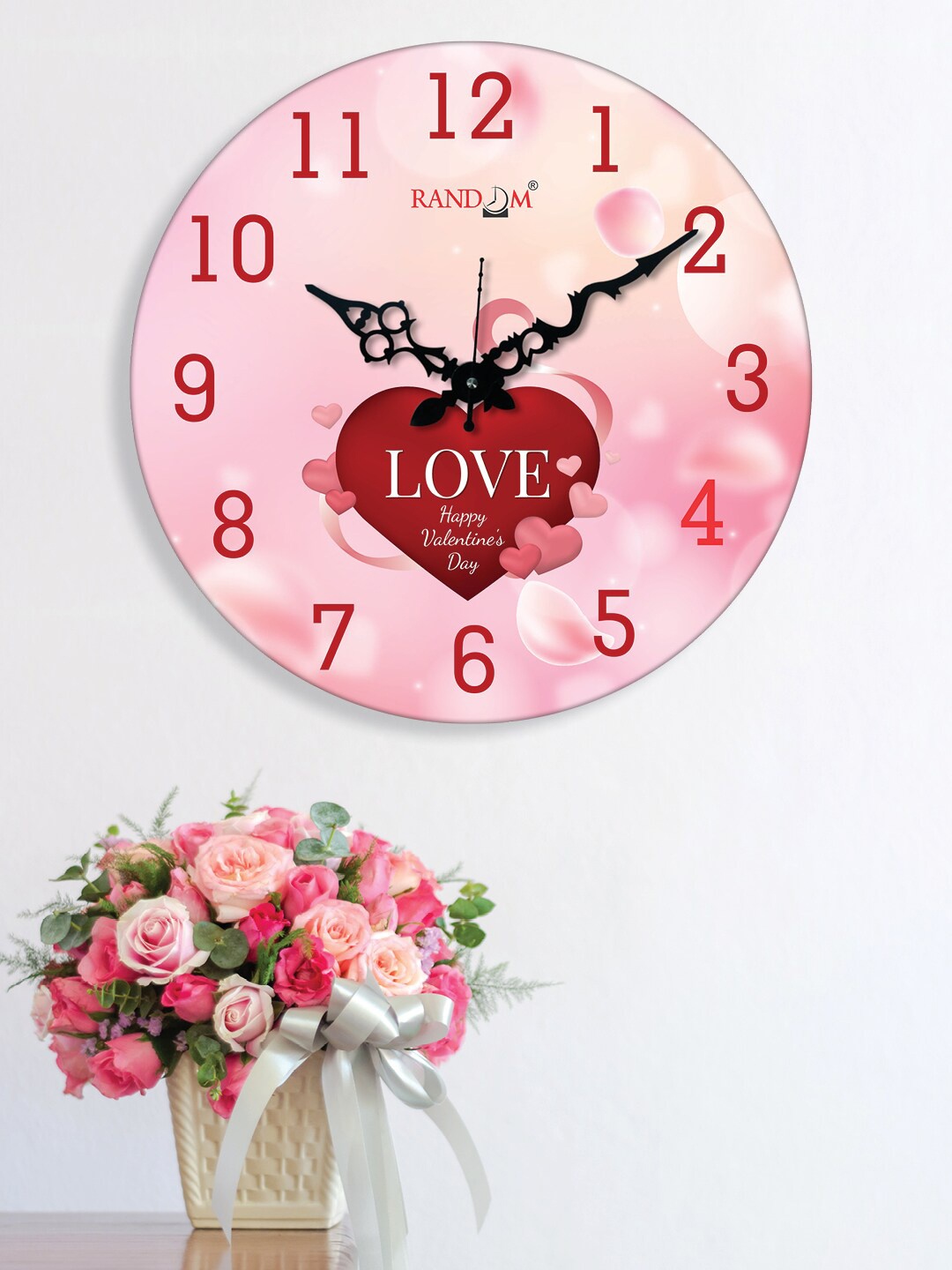 

RANDOM Valentine Red & Pink Printed Contemporary Wall Clock