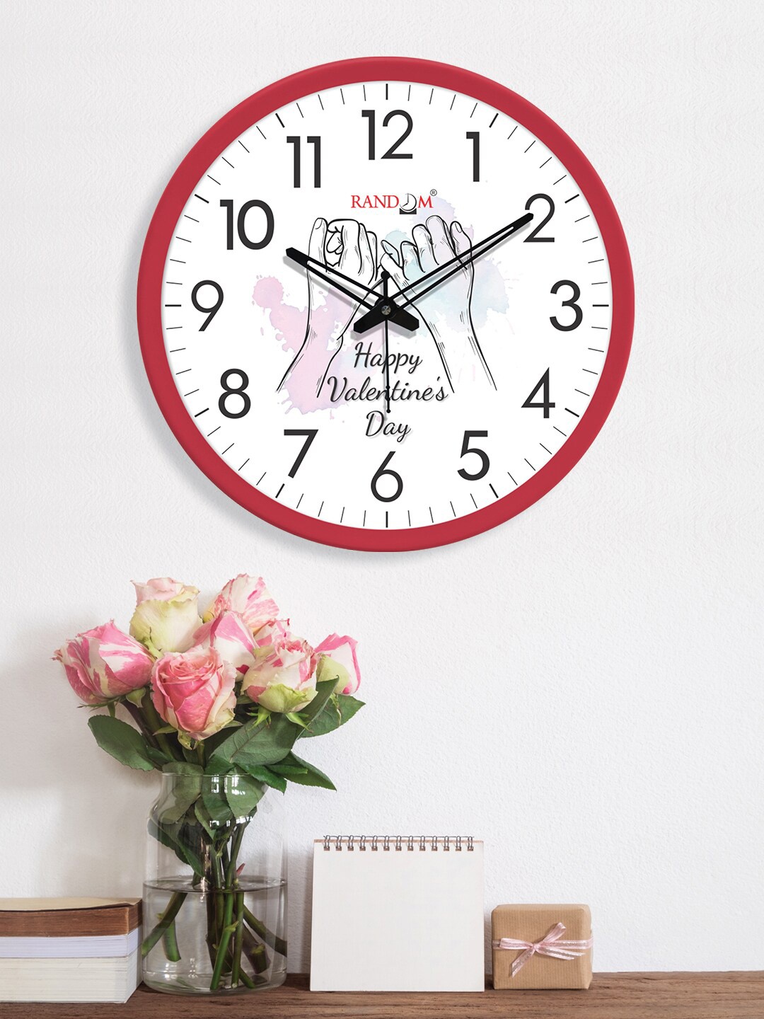 

RANDOM Valentine White & Red Printed Contemporary Wall Clock