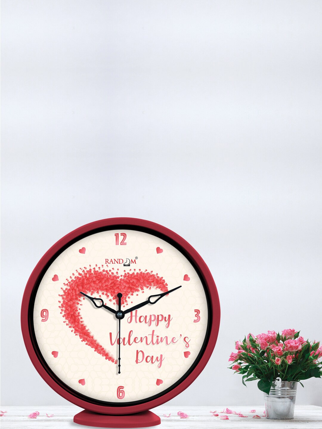 

RANDOM Valentine Red & Peach Printed Contemporary Wall Clock