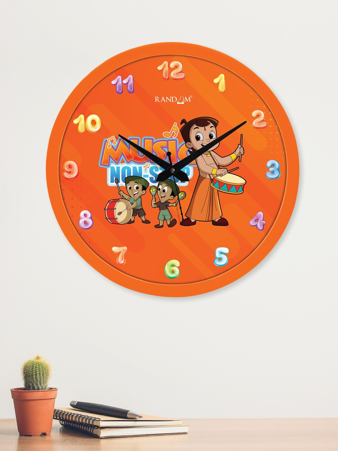 

RANDOM Printed Contemporary Wall Clock, Orange