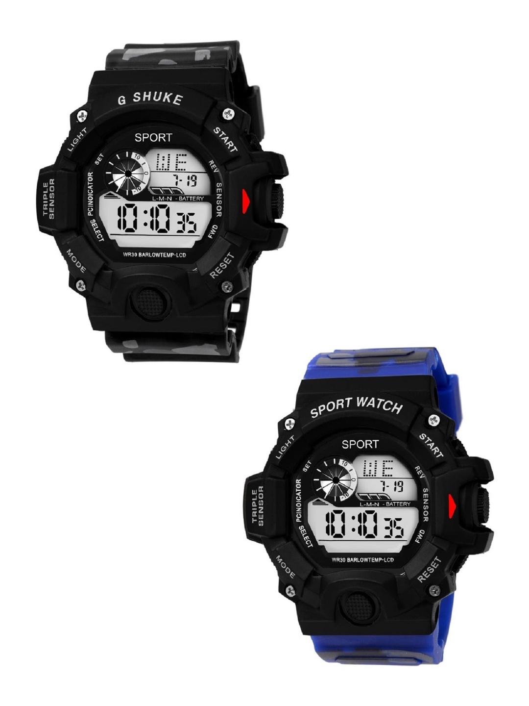 

WM Boys Black Pack of 2 Wrap Around Straps Digital Watch TSD013+TSD016_8-Multi