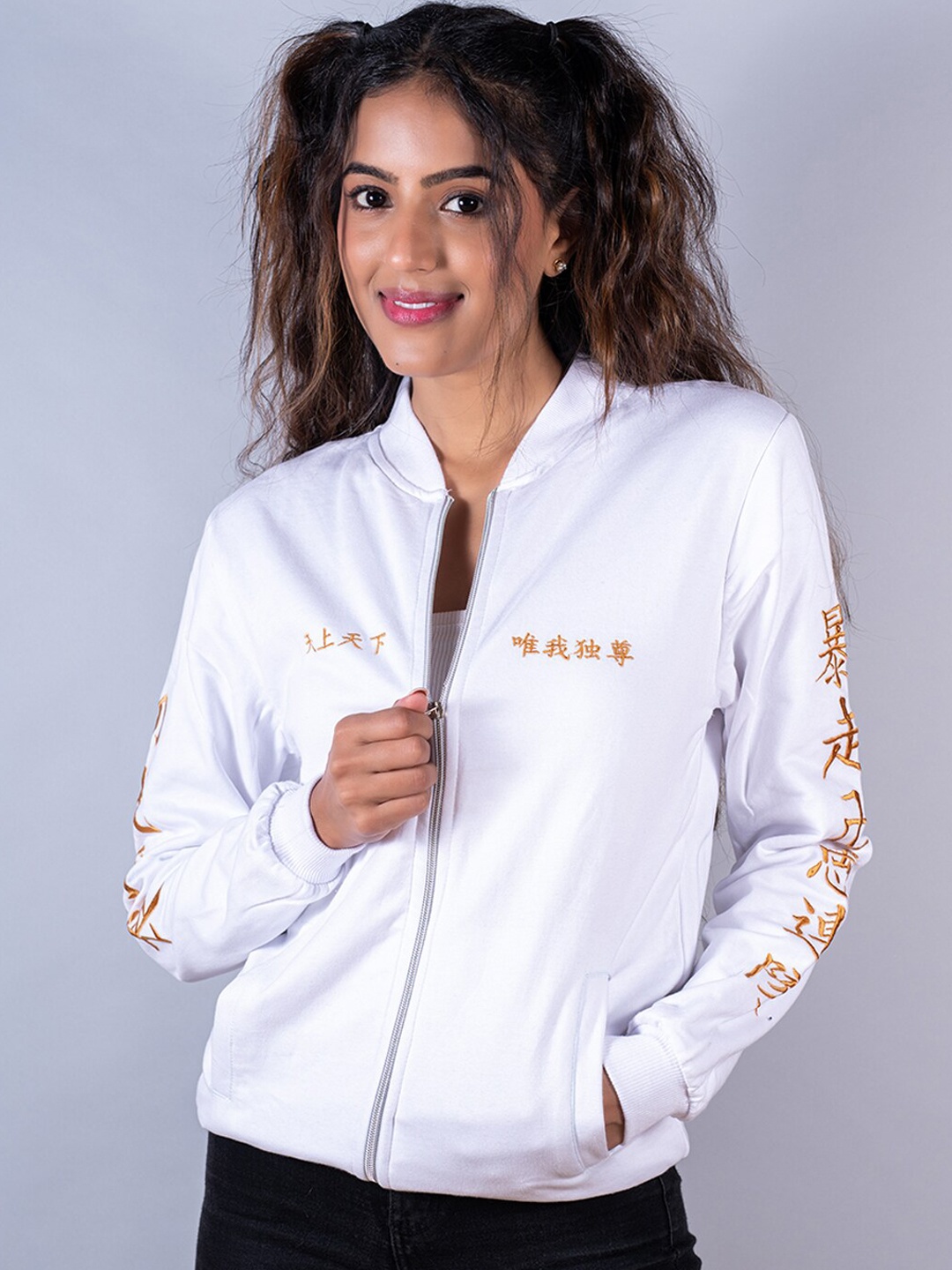 

Tistabene Women Lightweight Bomber Jacket, White