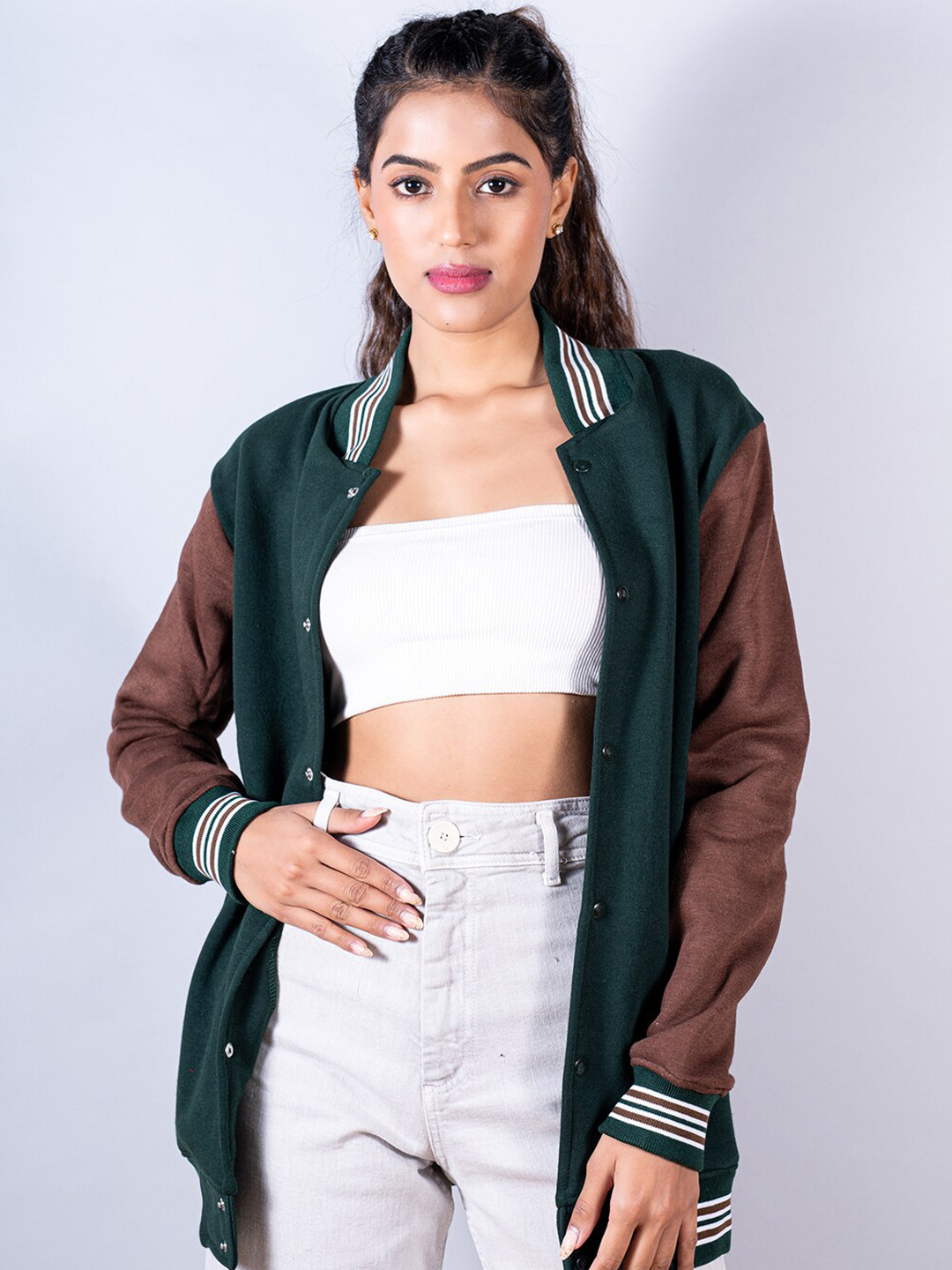

Tistabene Women Lightweight Varsity Jacket, Green