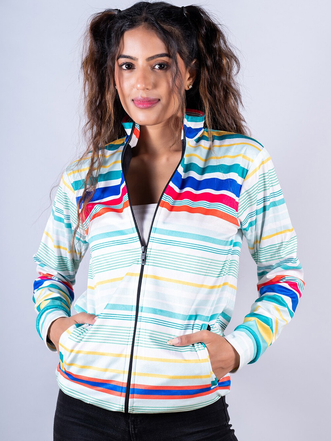 

Tistabene Women Striped Lightweight Tailored Jacket, Multi