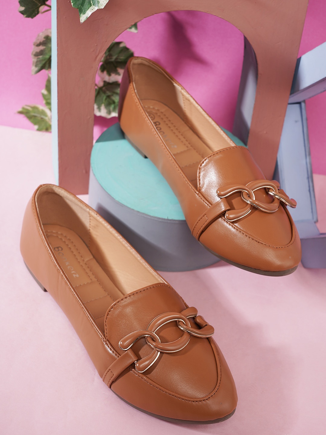 

ICONICS Women Ballerinas with Buckle Detail, Copper