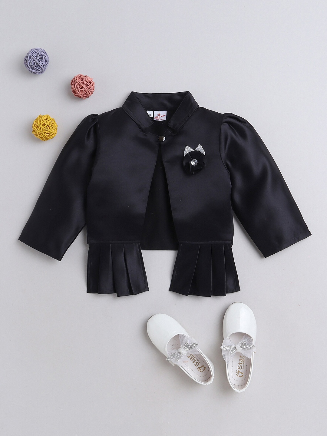 

The Magic Wand Kids Girls Embellished Button Shrug, Black