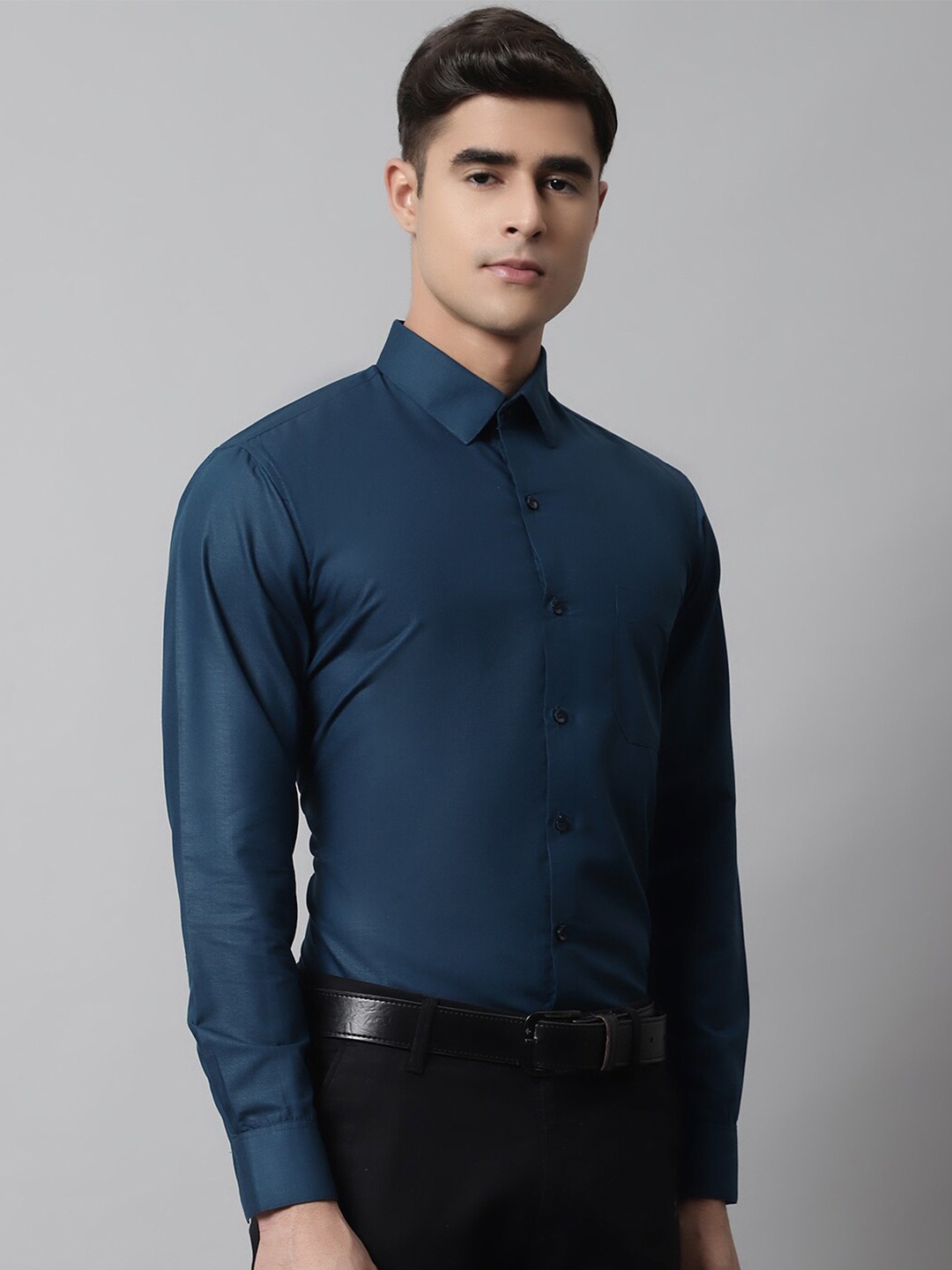 

JAINISH Men Classic Formal Cotton Shirt, Teal