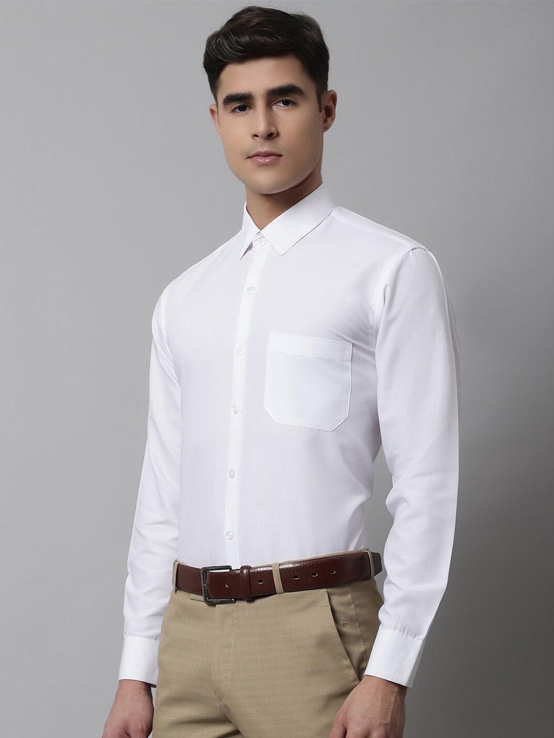 

JAINISH Men Classic Formal Cotton Shirt, White