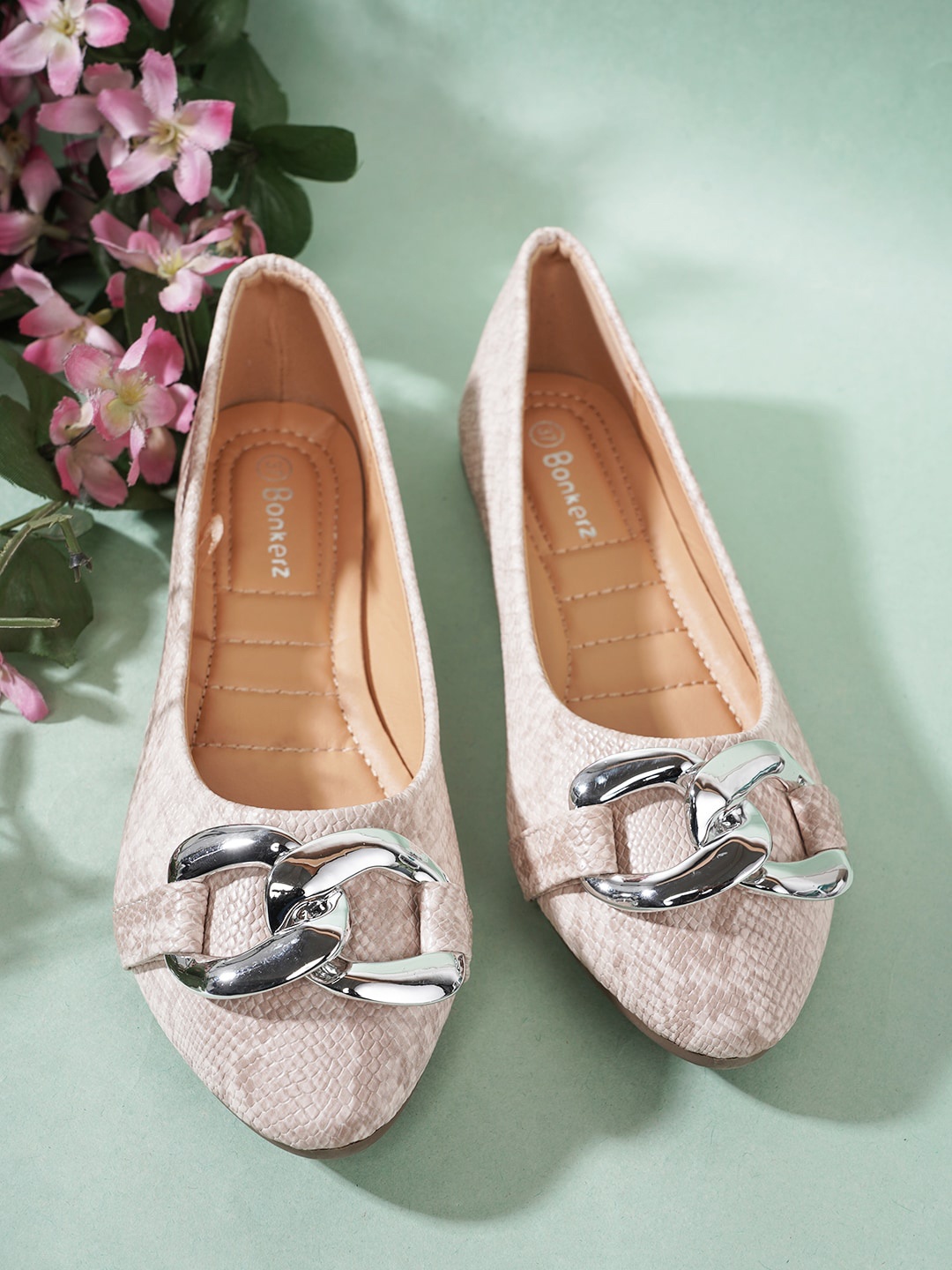 

Bonkerz Women Ballerinas With Bows, Nude