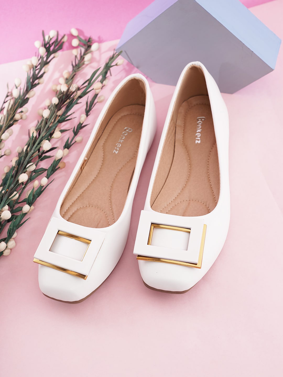 

Bonkerz Women Embellished Ballerinas, White