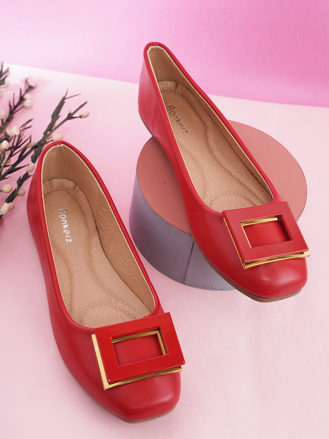

Bonkerz Women Solid Ballerinas, Red