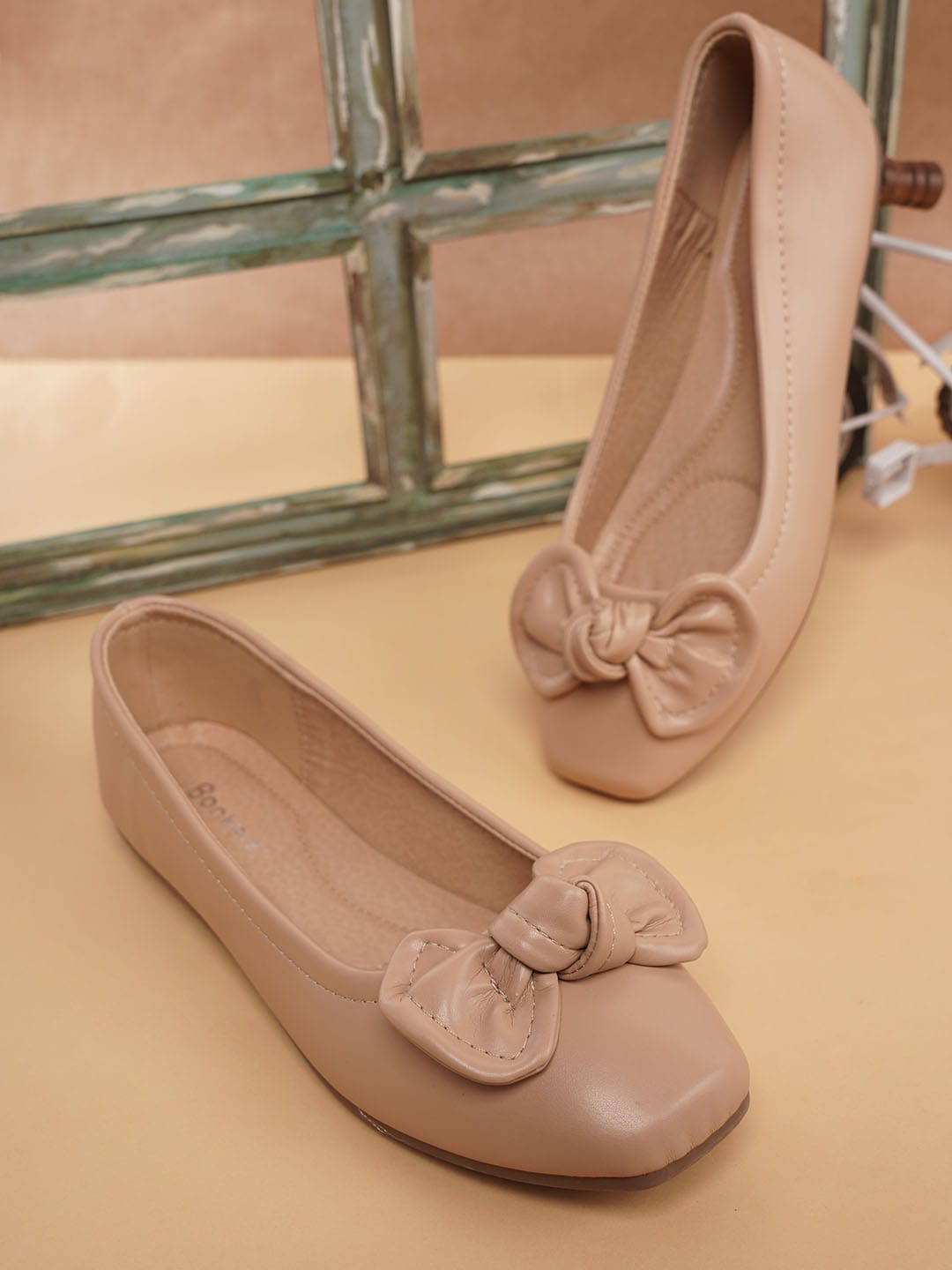 

Bonkerz Women Ballerinas With Bows, Nude