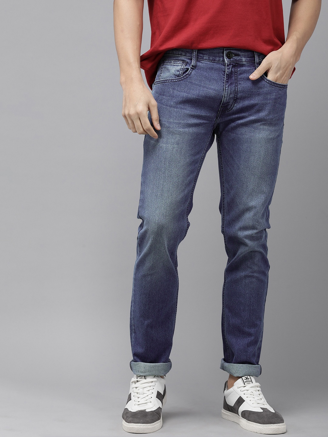 

Pepe Jeans Men Vapour Slim Fit Heavy Fade Stretchable Jeans, Blue