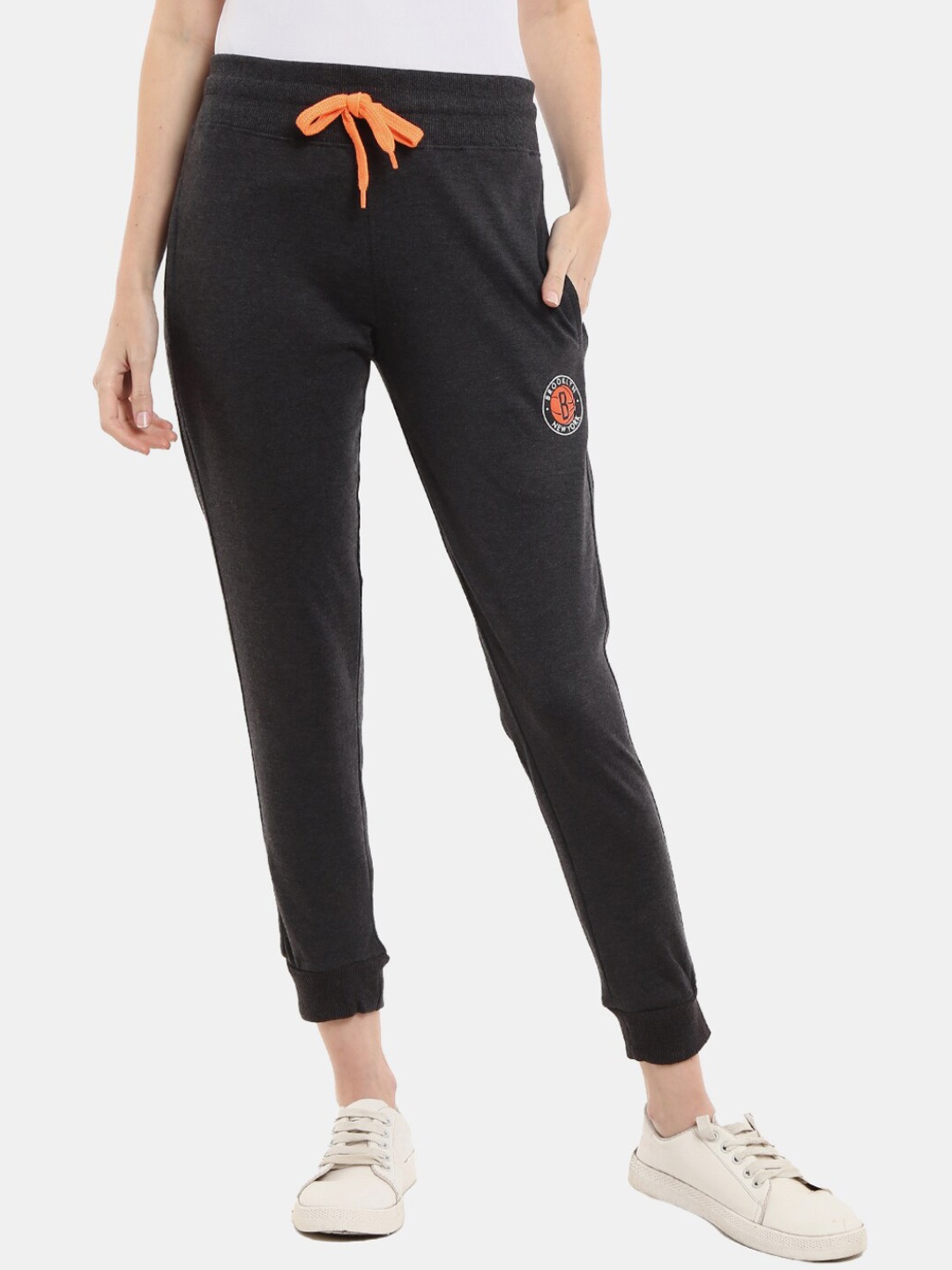 

V-Mart Women Print Detail Joggers, Grey melange