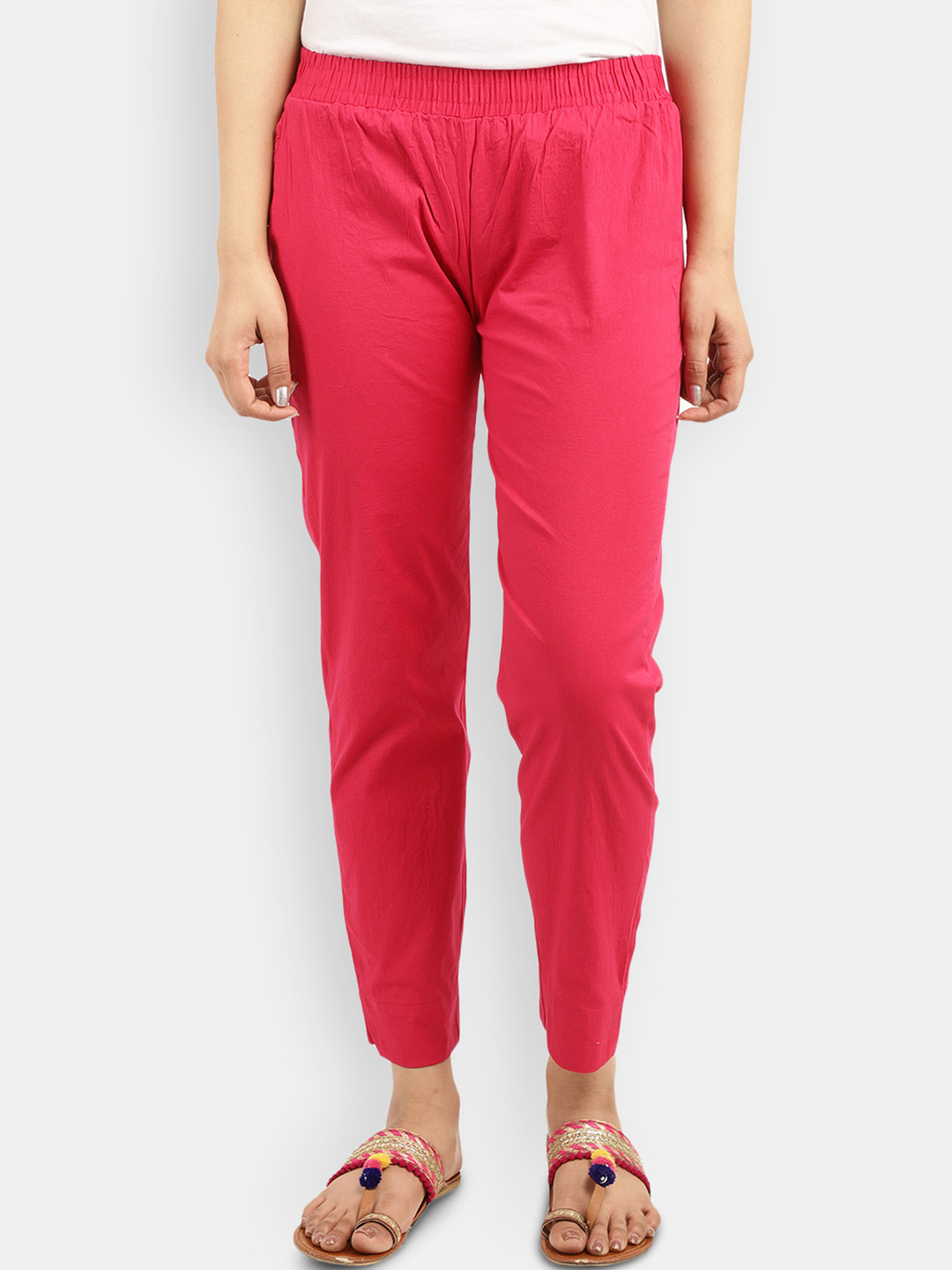 

V-Mart Women Slim Fit CigaretteTrousers, Fuchsia