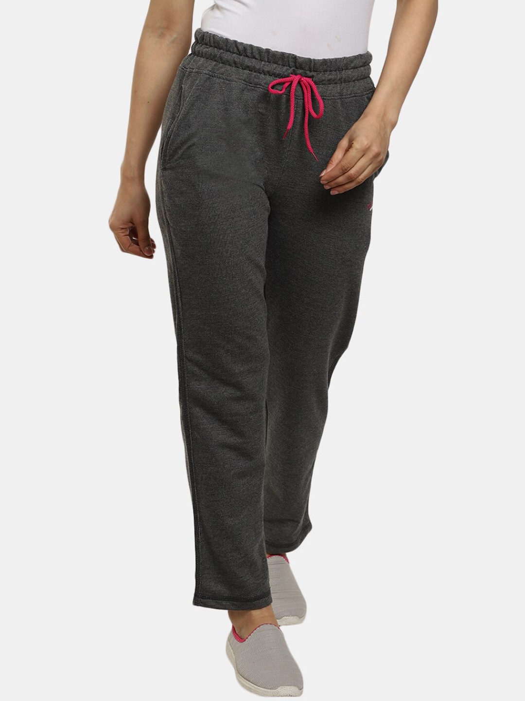 

V-Mart Women Mid-Rise Track Pants, Grey melange