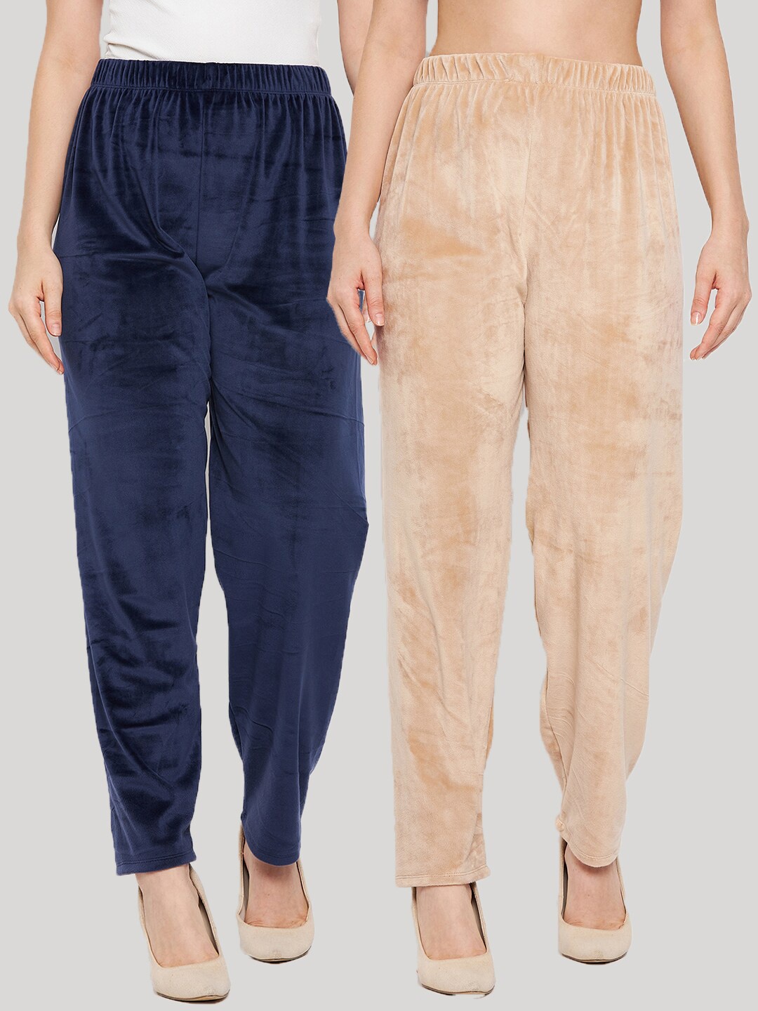 

Clora Creation Women Pack of 2 Blue Straight Fit Trousers