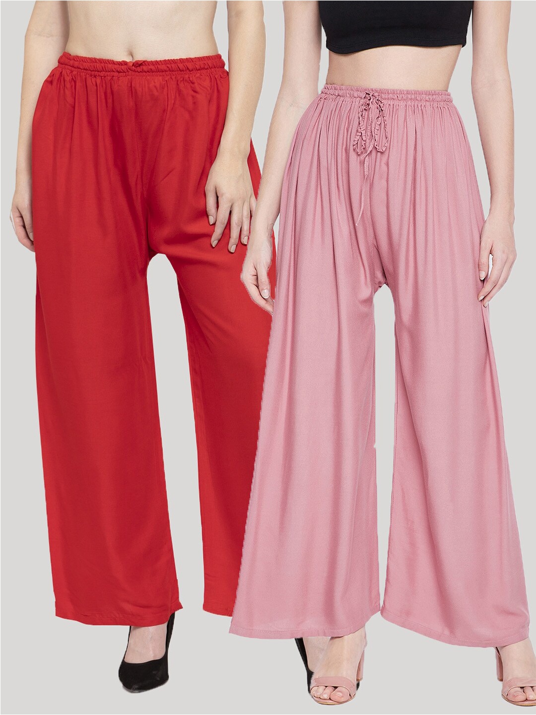 

Clora Creation Women Pack Of 2 Palazzos, Pink