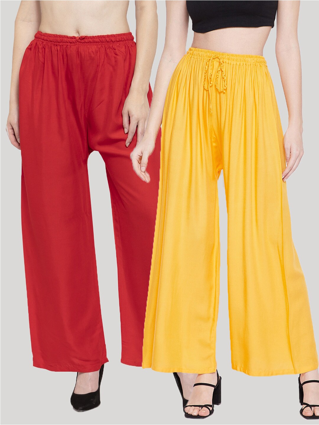 

Clora Creation Women Pack Of 2 Palazzos, Yellow